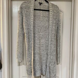 White Open-Front Knit cardigan